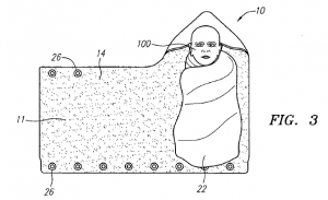 diagram of a baby in an unrolled baby warmer