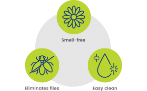 Smell-free, eliminates flies, easy clean