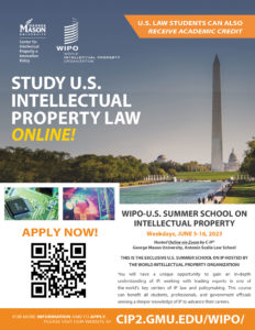 Flyer for the 2023 WIPO-U.S. Summer School on IP